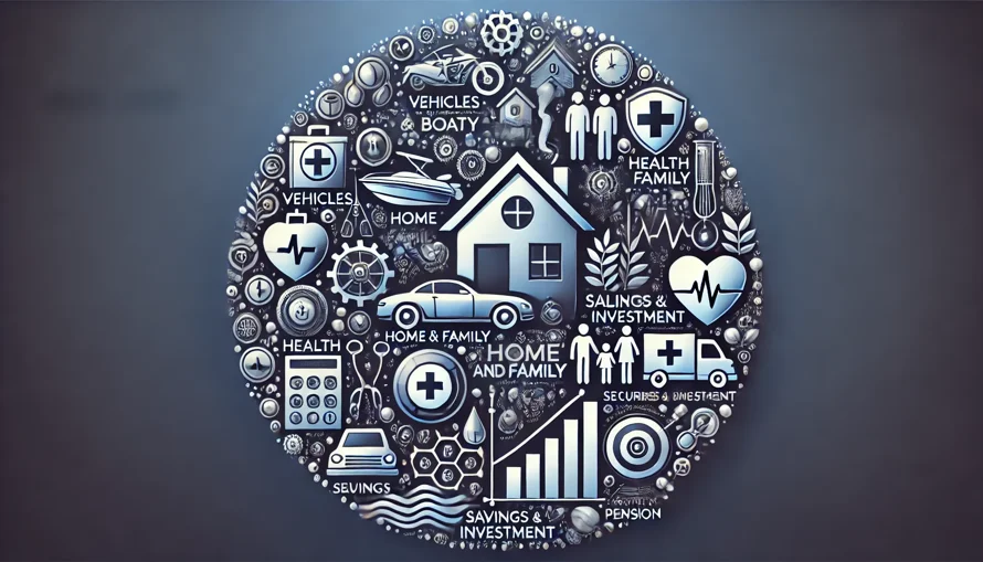 dall·e 2025-03-12 20.16.12 - an elegant, high-definition image representing the insurance services of a professional agency. it should visually depict distinct yet cohesive sector