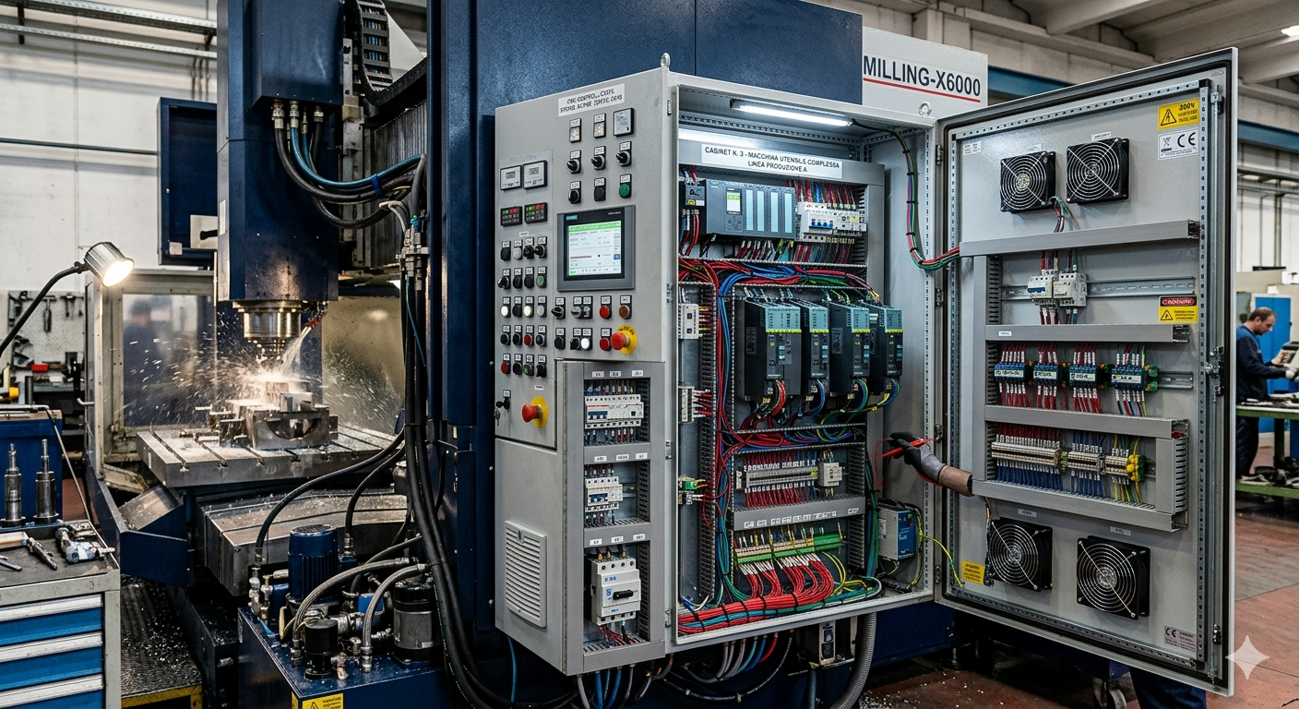 manutenzione macchine utensili quadro bordo macchina