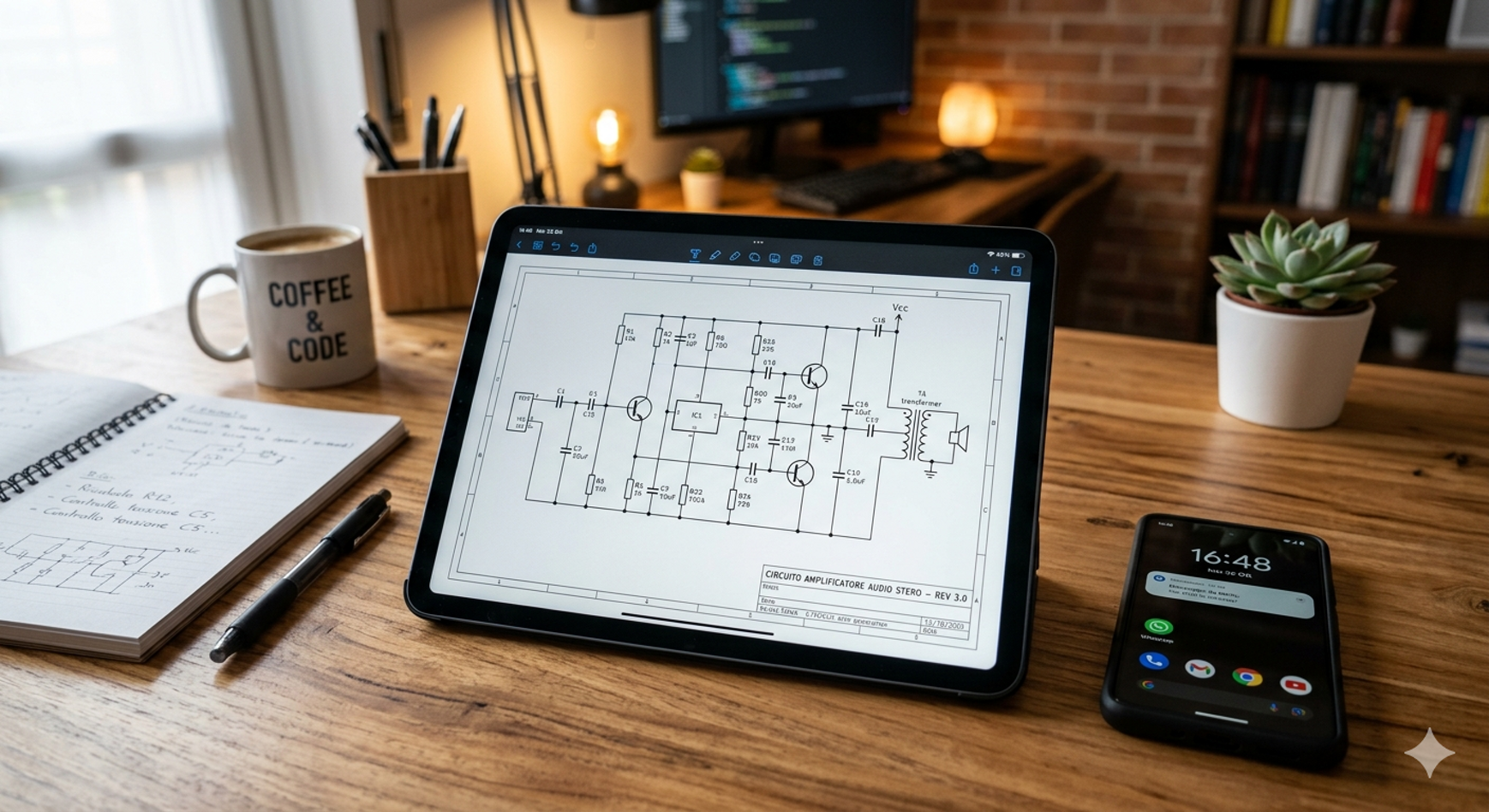 taccuino - schema elettrico - telefono - contatti