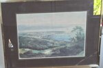 stampa-vintage-veduta-panoramica-trieste-porto-ottocento-cornice-dorata-anni-80