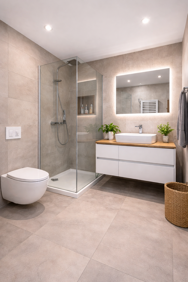 bagno con doccia walk-in