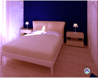render letto fiorata 2