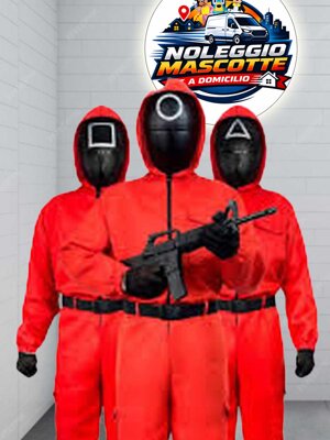 mascotte squid game soldiers noleggio Calabria - Cosenza - Reggio Calabria - Rossano - Castrovillari - Cassano Allo ionio - Rende - Catanzaro - Cariati - altomonte