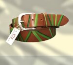 cintura-in-cuoio-marrone-decorazione-linee-verdi