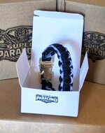 bracciale-paracord-550-artigianale-nero-panna-con-fibbia-gold