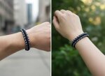 bracciale-paracord-550-artigianale-nero-panna-con-fibbia-gold