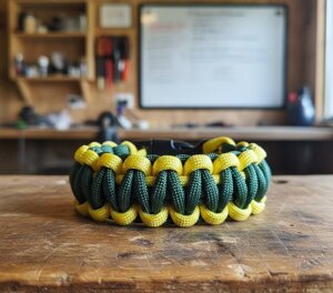 bracciale-paracord-550-fatto-a-mano-verde-giallo