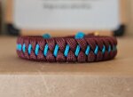 bracciale-paracord-550-artigianale-bordeaux-e-turchese