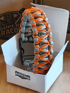 bracciale-paracord-550-artigianale-grigio-arancio-chiusura-in-metallo-fume