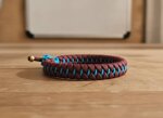 bracciale-paracord-550-artigianale-bordeaux-e-turchese