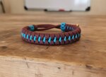 bracciale-paracord-550-artigianale-bordeaux-e-turchese