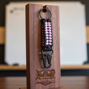 portachiavi-super-paracord-tactical-pink-black-reflective