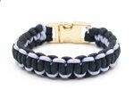 bracciale-paracord-550-artigianale-nero-panna-con-fibbia-gold