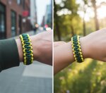bracciale-paracord-550-fatto-a-mano-verde-giallo