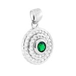 parure-set-orecchini-e-ciondolo-tondo-verde-smeraldo-contornato-da-cubic-zirconia-bianchi-in-argento-925-galvanica-rodio