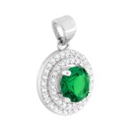 parure-set-orecchini-e-ciondolo-tondo-verde-smeraldo-contornato-da-due-giri-di-cubic-zirconia-bianchi-in-argento-925