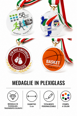 medaglie in plexiglass