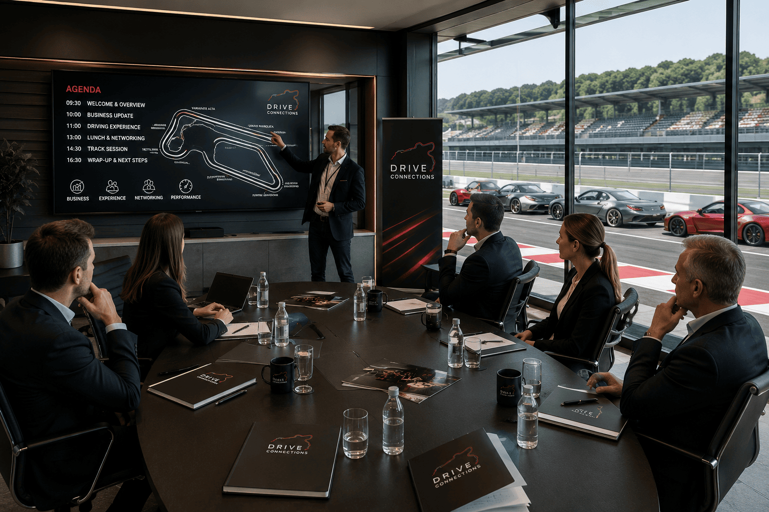 Meeting room, briefing, hospitality e supercar: come si progetta un format business completo