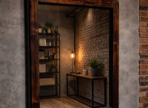 specchio industrial chic in ambiente REMADE IN FRANCIACORTA specchio industrial chic in ambiente REMADE IN FRANCIACORTA