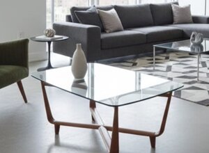 tavolino legno vetro anni '50 '60 soggiorno moderno REMADE IN FRANCIACORTA