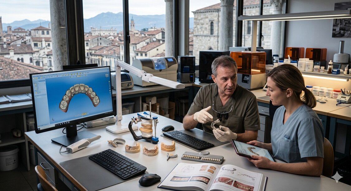 Full-arch: la gestione dei flussi tra studio e laboratorio a Brescia