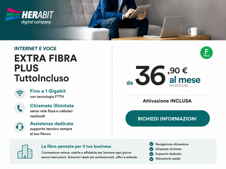 HERABIT - ACANTHO - FIBRA - FTTH - RETE FISSA - AZIENDA - BUSINESS - INTERNET - WIFI