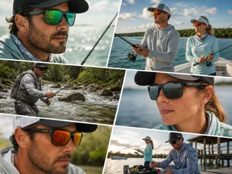 Occhiali sportivi per pesca con lenti polarizzate UV400, ambra e grigie - Feltrin Ottica Roma
