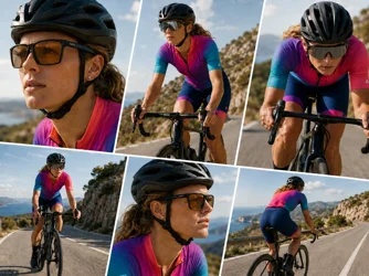 Occhiali sportivi per ciclismo su strada con lenti polarizzate, grigie e specchiate - Feltrin Ottica Roma