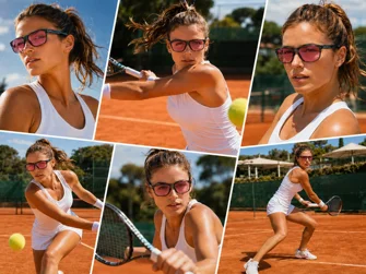 Occhiali sportivi per tennis e padel con lenti ambra, rosa e viola - Feltrin Ottica Roma