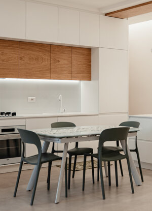 cucina bianca legno