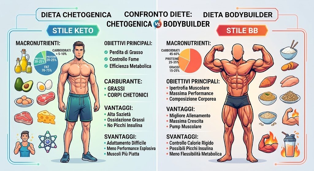 dieta chetogenica vs Dieta stile bodybuilding
