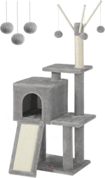 feandrea-tiragraffi-per-gatti-albero-per-gatti-grotta-per-gattini-micini-diversi-livelli-di-peluche-42-x-32-x-118-cm-graffitoio-3-bastoncini-pompom-rimovibili-grigio-chiaro-pct143w01