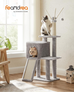 feandrea-tiragraffi-per-gatti-albero-per-gatti-grotta-per-gattini-micini-diversi-livelli-di-peluche-42-x-32-x-118-cm-graffitoio-3-bastoncini-pompom-rimovibili-grigio-chiaro-pct143w01