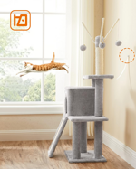 feandrea-tiragraffi-per-gatti-albero-per-gatti-grotta-per-gattini-micini-diversi-livelli-di-peluche-42-x-32-x-118-cm-graffitoio-3-bastoncini-pompom-rimovibili-grigio-chiaro-pct143w01