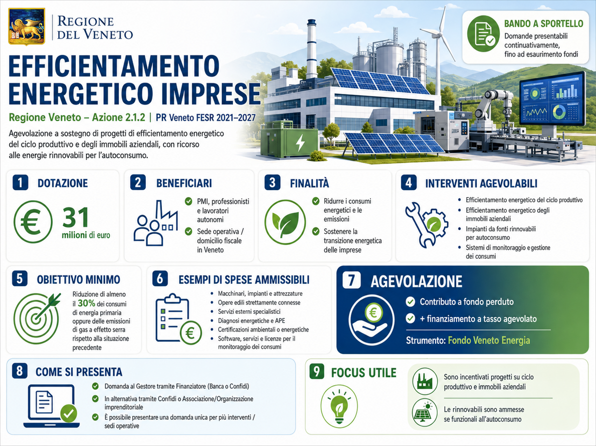 Veneto Efficentamento energetico infografica Veneto Efficentamento energetico infografica