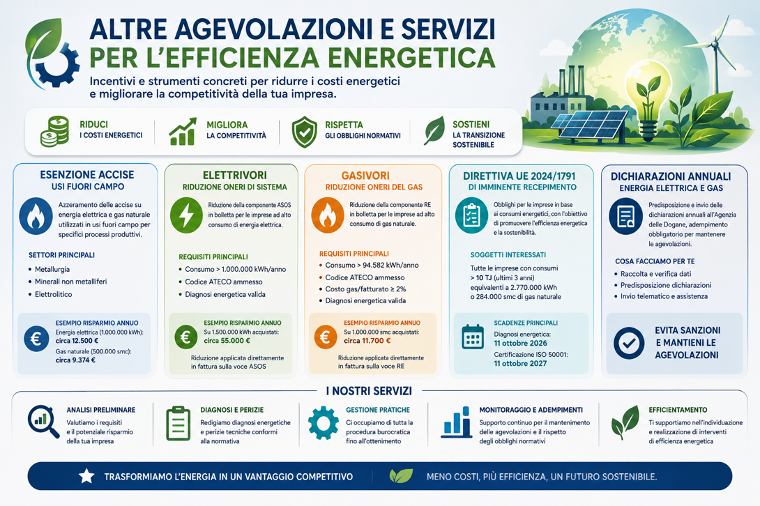 Agevolazioni e Servizi efficienza energetica - Infografica