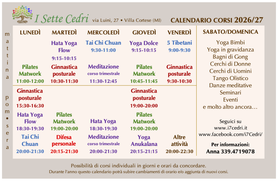 calendario corsi