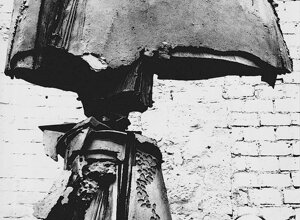 Quinto Ghermandi insieme alle sue sculture ritratto dal fotografo tedesco Erhard Wehrmann.