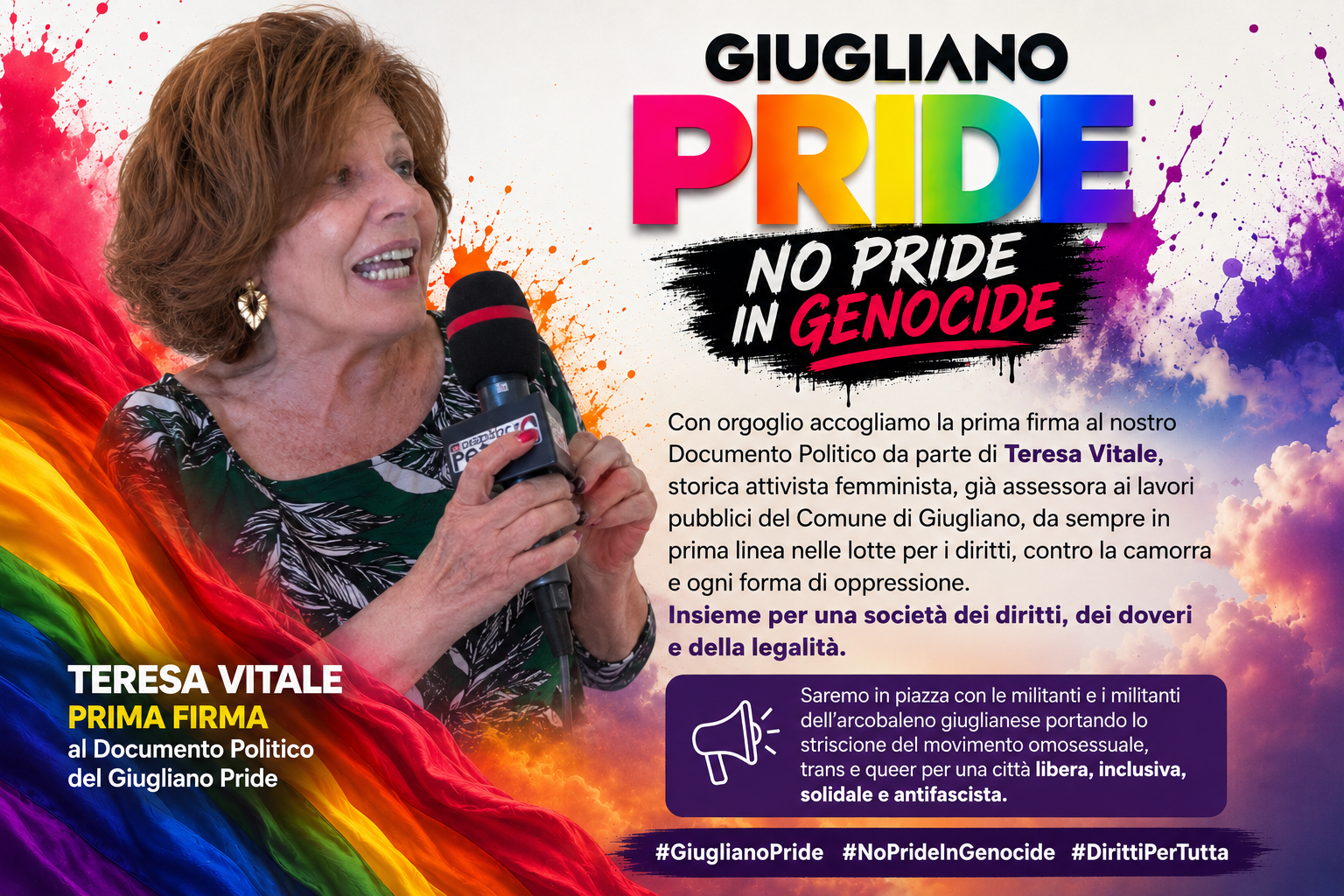 Teresa Vitale, la prima firma del Documento Politico del Giugliano Pride