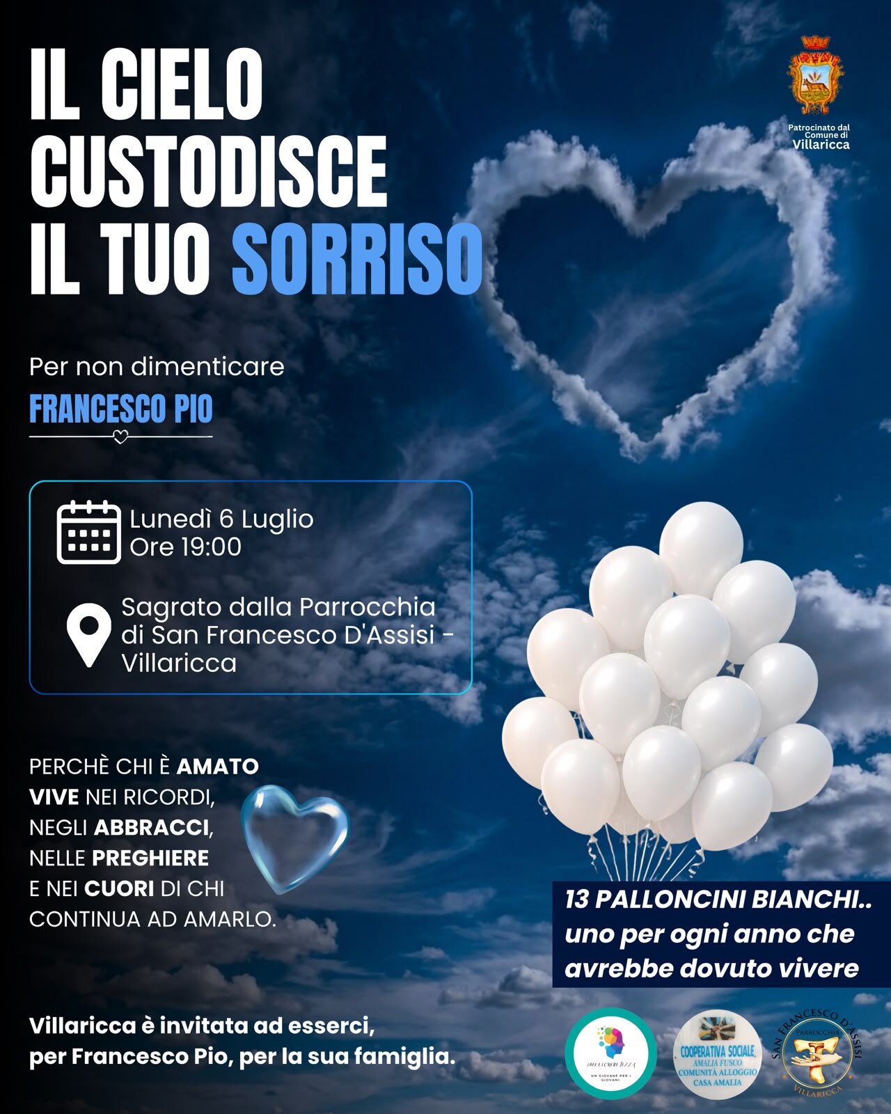 Stasera Villaricca si ferma per Francesco Pio: una città intera alzerà gli occhi al cielo