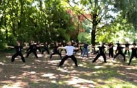 Praticanti di Taichi al parco Praticanti di Taichi al parco