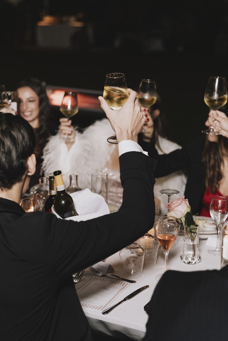 Dettagli della mise en place per un matrimonio