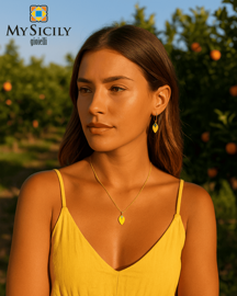 Gioiello in argento con limone simbolo mediterraneo