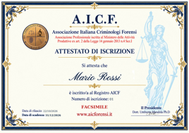 aicf-attestato facsimile
