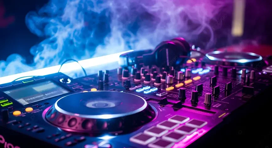 pngtree-dj-mixer-with-headphones-and-neon-lights-in-smoky-club-atmosphere-image_20167421
