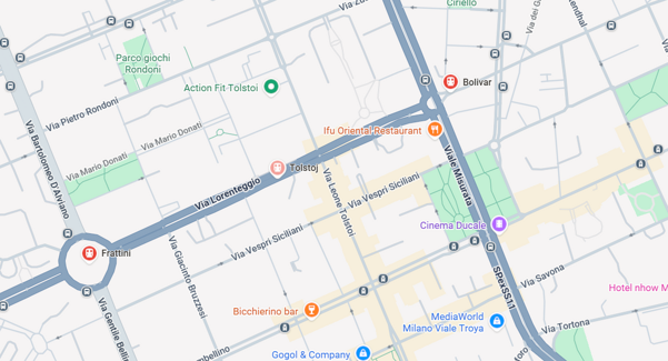 mappaviatolstojmilano