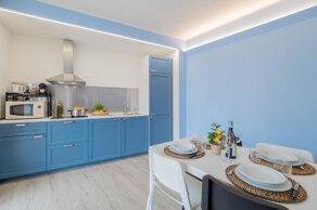 Kitchen at Lakeview Attico Saini holiday apartment