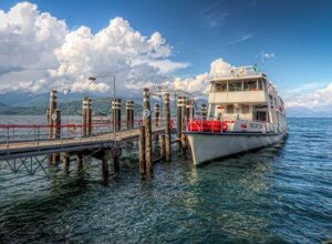 Ferry at Stresa harbour on Lake Maggiore