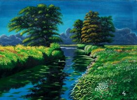 VISTA SUL FIUME - Dipinto di LT Art