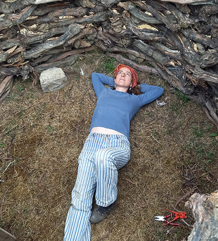 Installation in nature by Emanuela Camacci Opus vermicolatum. Dettelbach, Germany